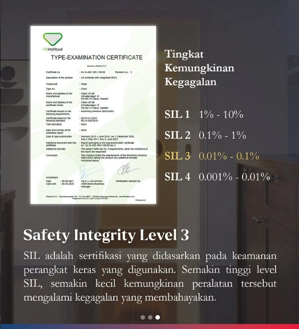 lift rumah kalea bersertifikasi en81-41 eropa