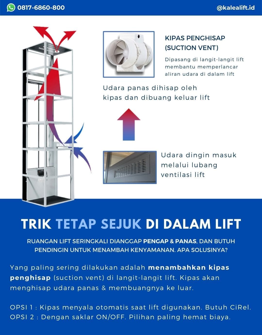 tetap sejuk di dalam lift rumah