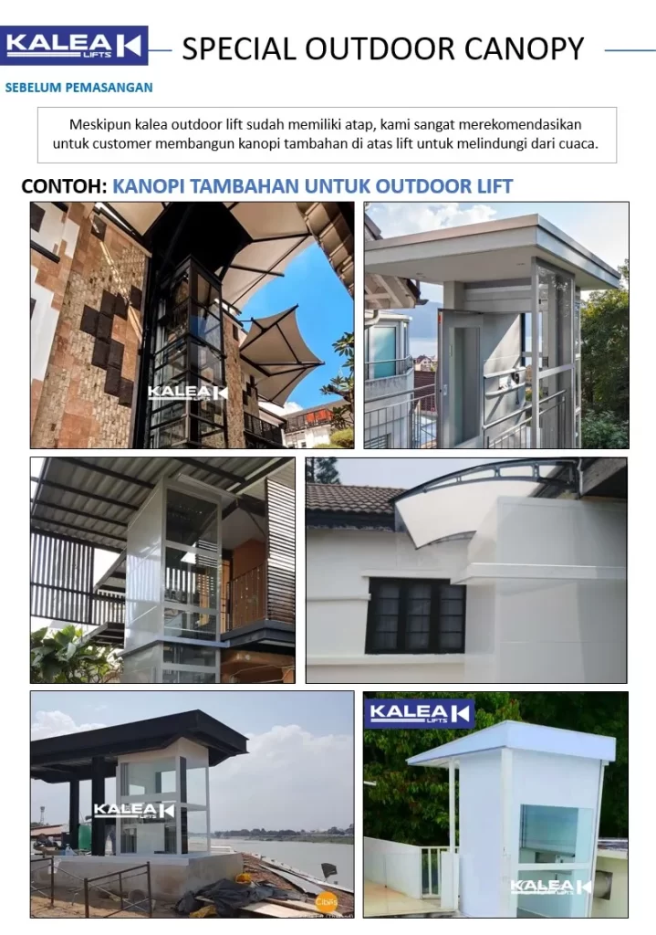Checklist Pasang Lift Rumah: 15 Hal Penting 9 Contoh kanopi tambahan untuk melindungi shaft lift outdoor